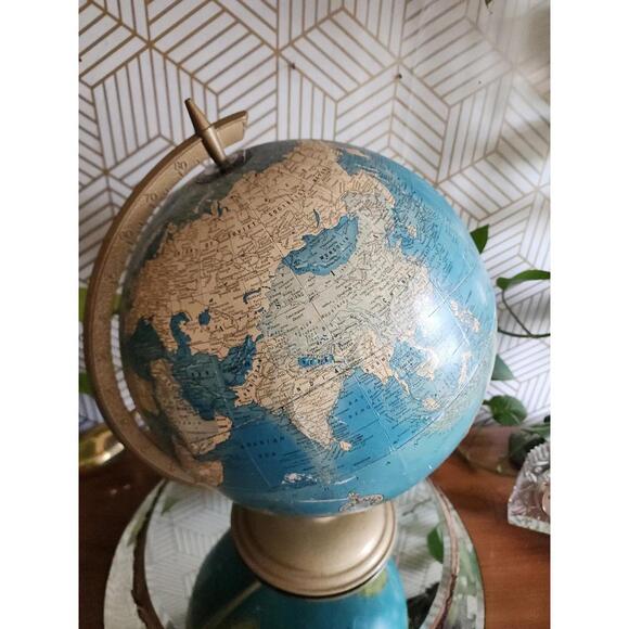 Accents | Vintage 12 Crams Imperial World Globe On Brass Tone Metal ...